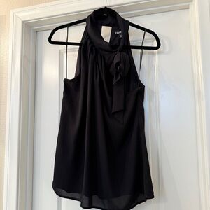 NWOT - Express Black Pleated Halter Tie-Neck Top (Size M)